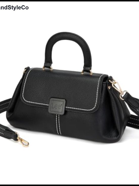 Handbags - Vegan Leather Satchel Crossbody Bag Top Handle Flap Purse